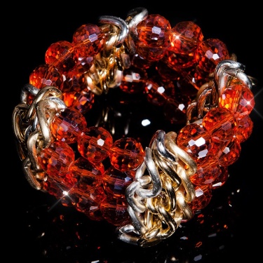 Glamour Bracelet with Chains&Glitterstones Orange